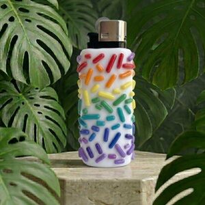 3D Rainbow Sprinkles Lighter Case - Custom Colours